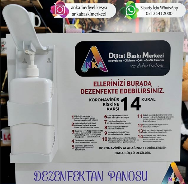 Koronavirüs Dezenfektan Stand Baskı